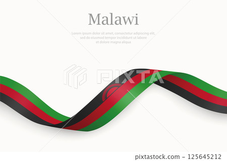 Malawi flag on Waving ribbon Malawi flag on Waving ribbon 125645212