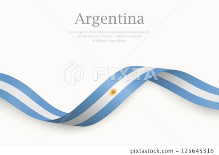 Argentina flag on Waving ribbon 125645316