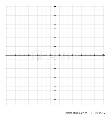 Cartesian coordinate plane with grid 125645370