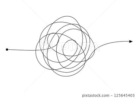 Chaos to Clarity Pathway with Directional Arrow Chaos to Clarity Pathway with Directional Arrow 125645403