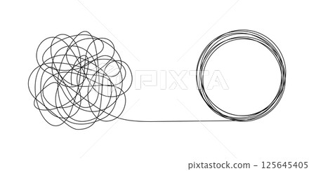 Abstract Chaos to Order Business Concept Illustration 125645405