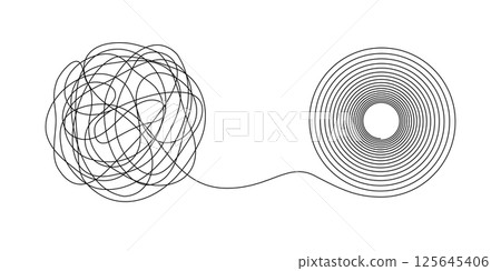 Abstract Chaos to Order Business Concept Illustration 125645406
