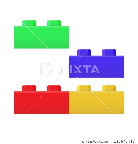 Colorful toy bricks arranged separately 125645418