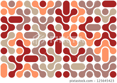 Retro warm toned abstract shape pattern design Retro warm toned abstract shape pattern design 125645423