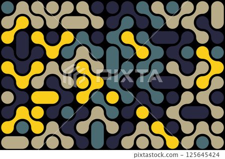 Bold abstract pattern in yellow, teal, and black Bold abstract pattern in yellow, teal, and black 125645424