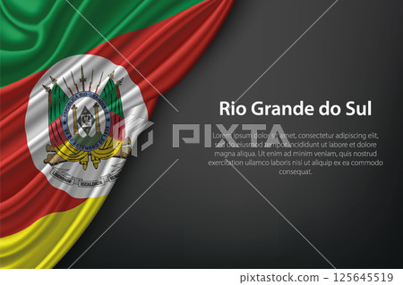 Rio Grande do Sul state flag on fabric 125645519