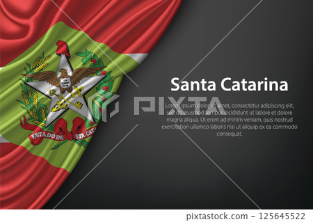 Santa Catarina state flag on fabric 125645522