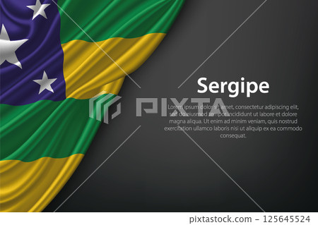 Sergipe state flag on fabric 125645524