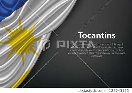 Tocantins state flag on fabric 125645525