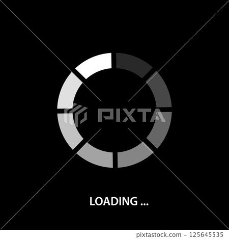 Rotating Segment Loading Icon with Text Rotating Segment Loading Icon with Text 125645535