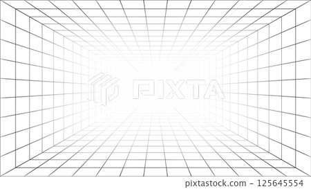 Abstract Perspective Grid Tunnel in Black and White Abstract Perspective Grid Tunnel in Black and White 125645554