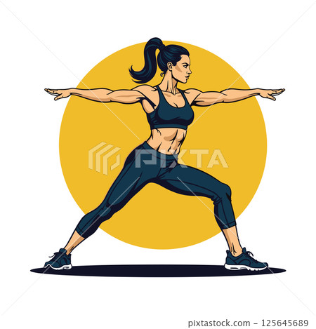 Strong Athletic Woman Practicing Yoga Pose 125645689