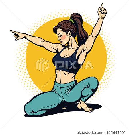 Strong Athletic Woman Practicing Yoga Pose 125645691