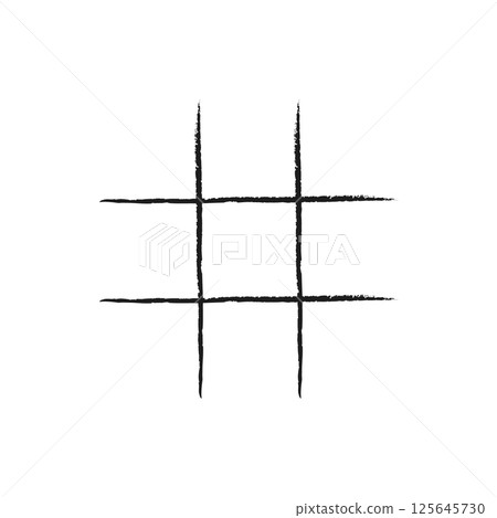 Hand drawn tic tac toe grid sketch Hand drawn tic tac toe grid sketch 125645730