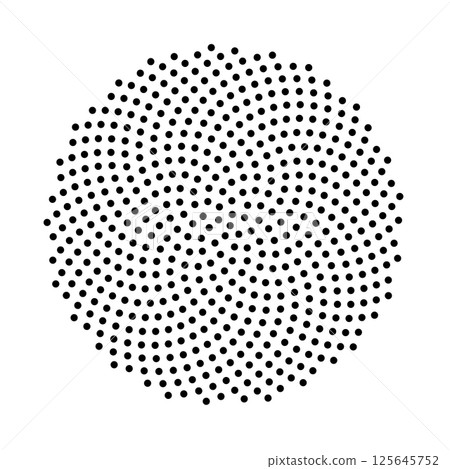 Black dot spiral pattern with smooth distribution Black dot spiral pattern with smooth distribution 125645752