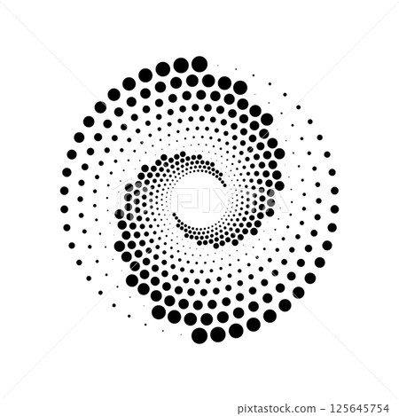 Black spiral dot pattern with hollow center Black spiral dot pattern with hollow center 125645754