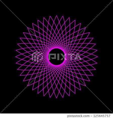Vivid magenta spirograph with dark background Vivid magenta spirograph with dark background 125645757