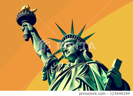 Vibrant Digital Illustration of the Statue of Liberty 125646294