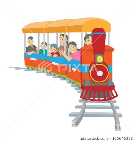 家庭享受遊樂園火車 家庭享受遊樂園火車 125646338