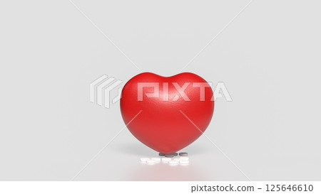 The Heart and drug for health or medical concept 3d Rendering. The Heart and drug for health or medical concept 3d Rendering. 125646610