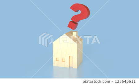 The House and question mark for real estate or property concept 3d rendering. The House and question mark for real estate or property concept 3d rendering. 125646611