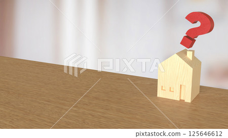 The House and question mark for real estate or property concept 3d rendering. The House and question mark for real estate or property concept 3d rendering. 125646612