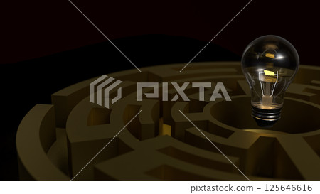 The Light bulb and maze for creative concept 3d Rendering. The Light bulb and maze for creative concept 3d Rendering. 125646616