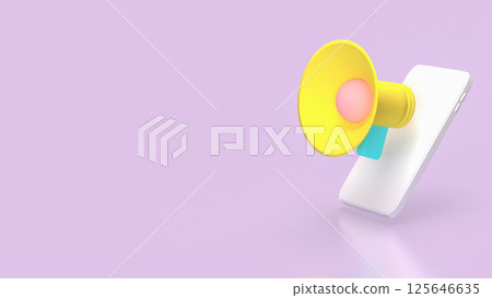 The Megaphone for Music or Media concept 3d Rendering. 125646635