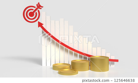 The Target and chart for Business concept 3d Rendering. 125646638