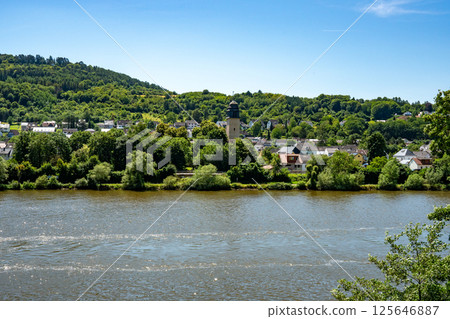 German countryside and river landscape 125646887