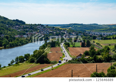 German countryside and river landscape 125646889