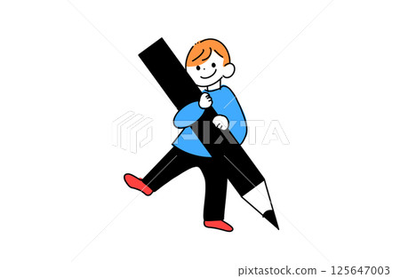 A boy with a pencil A boy with a pencil 125647003