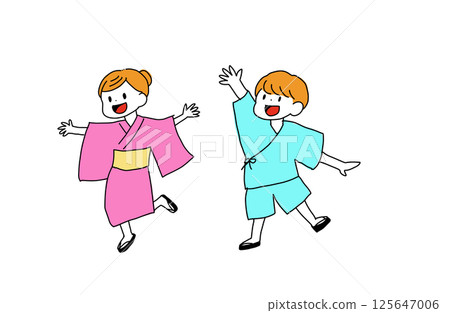 Child wearing Yukata Child wearing Yukata 125647006