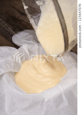 Process for making a cake using high protein Greek yogurt 125647076