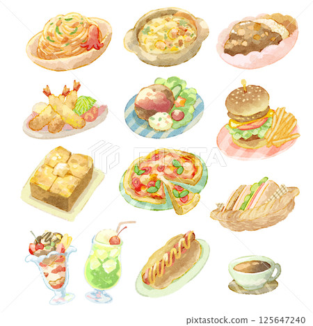 咖啡廳菜單(水彩風格) 咖啡廳菜單(水彩風格) 125647240