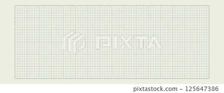 Millimeter graph paper background with textured grid and straight lines. Template for abstract notes, study materials, or visual planning. Vector bg. 125647386