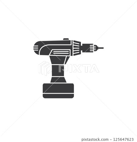 silhouette of a cordless drill. 125647623