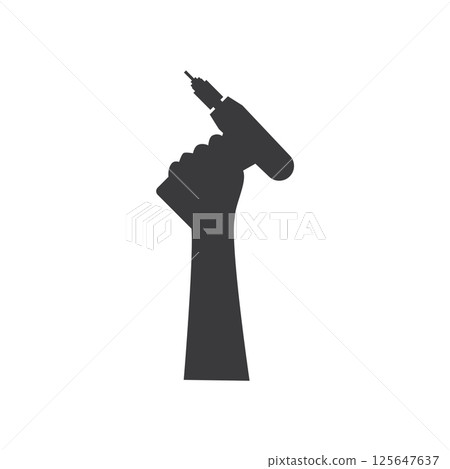 hand holding a cordless drill hand holding a cordless drill 125647637