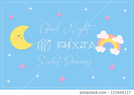 good night and sweet dreams flat vector illustration 125648117