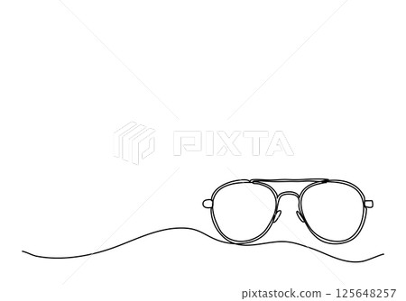 Sunglasses. One line drawing vector illustration. 125648257