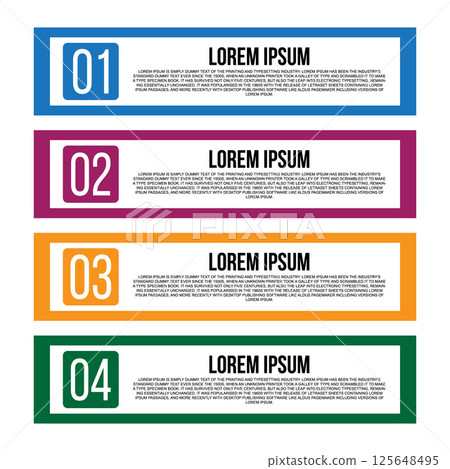 Vector illustration of Business infographics tabs template for presentation, education, web design, banners, brochures, flyers Vector illustration of Business infographics tabs template for presentation, education, web design, banners, brochures, flyers 125648495