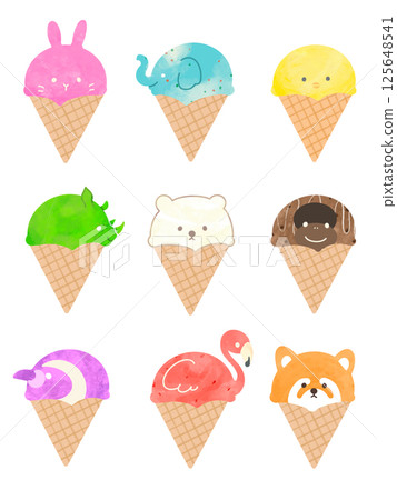 Cute hand drawn illustration set of ice cream 125648541