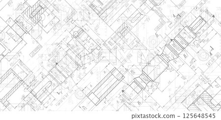 Technical drawing background .Mechanical Engineering drawing. Technical drawing background .Mechanical Engineering drawing. 125648545