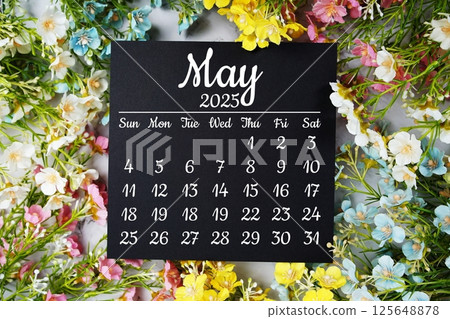 May 2025 annual monthly desk calendar for planning and management 125648878