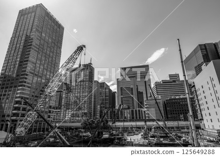 Redevelopment work continues around Otemachi, Tokyo 2025.04 Black and white Redevelopment work continues around Otemachi, Tokyo 2025.04 Black and white 125649288