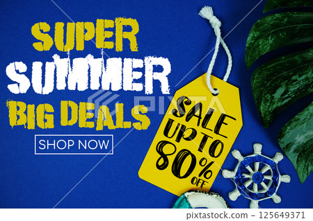 Super Summer Sale 80% Promotion Offer Discount Retail Shopping Concept Super Summer Sale 80% Promotion Offer Discount Retail Shopping Concept 125649371