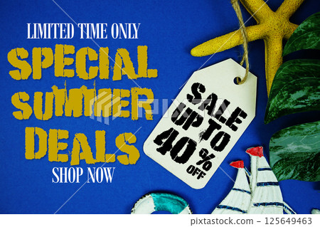 Special Summer Sale 40% Promotion Offer Discount Retail Shopping Concept 125649463