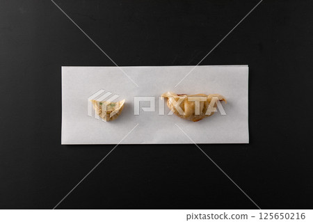 一口餃子和餃子大小的比較 125650216