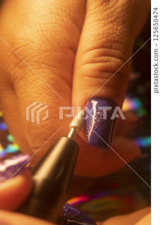 Nail salon closeup photo 125650474