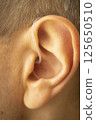Hearing aid ear of man 125650510
